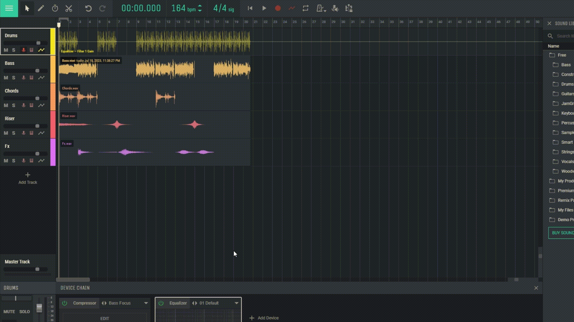 Selecting a device and parameter