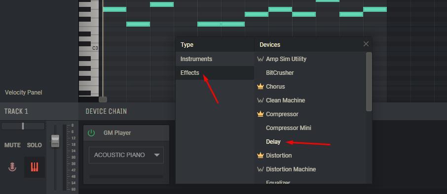 And add the elay effect