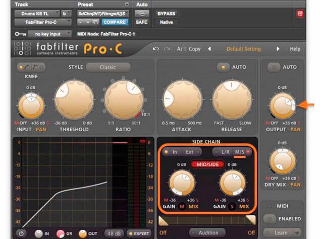 Processing in Mid-Side mode