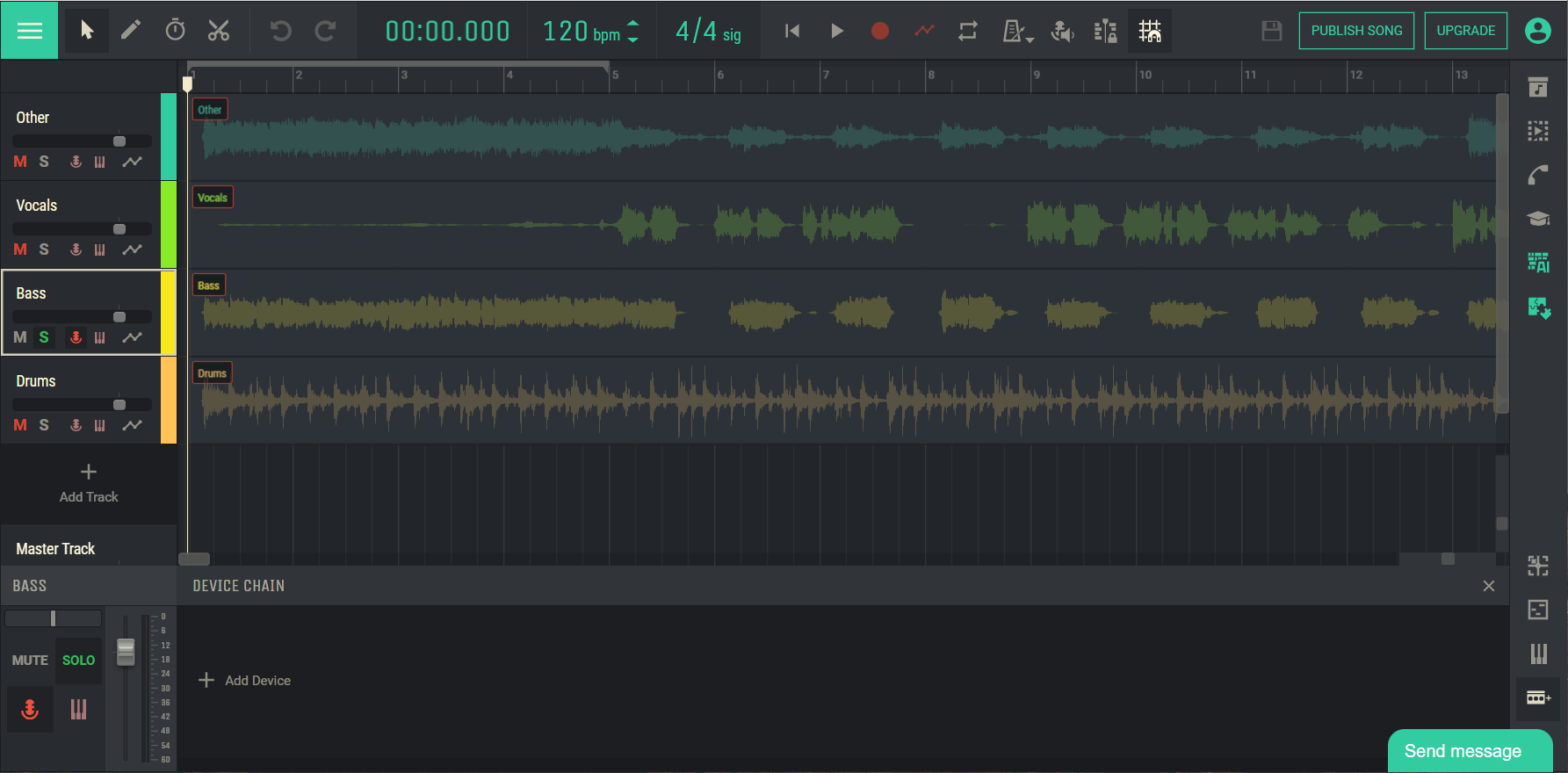 Splitting audio
